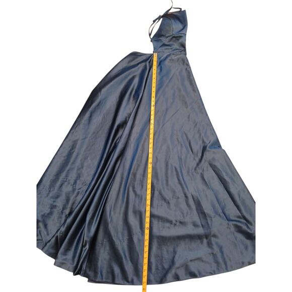 Cicinia Satin Formal Maxi Dress Prom XS Teal Elegant Spaghetti Strap NEED REPAIR - Picture 13 of 16